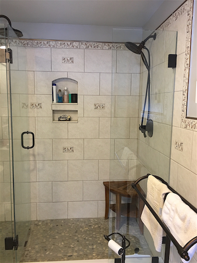 Custom shower with two heads
